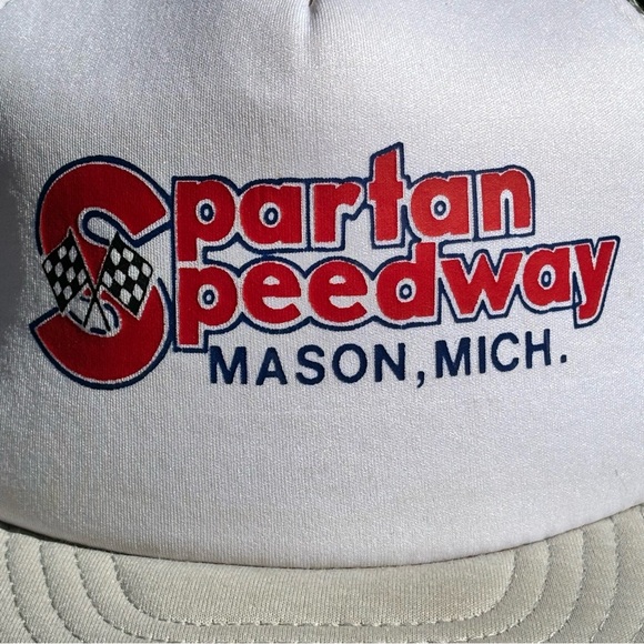Vintage Trucker Hat Spartan Speedway Mason Michigan Racing Hat Cap - Picture 4 of 15
